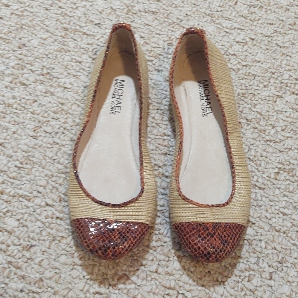 Michael by Michael Kors Burnt Orange Hanna Ballet Flats Sz 7 NWT